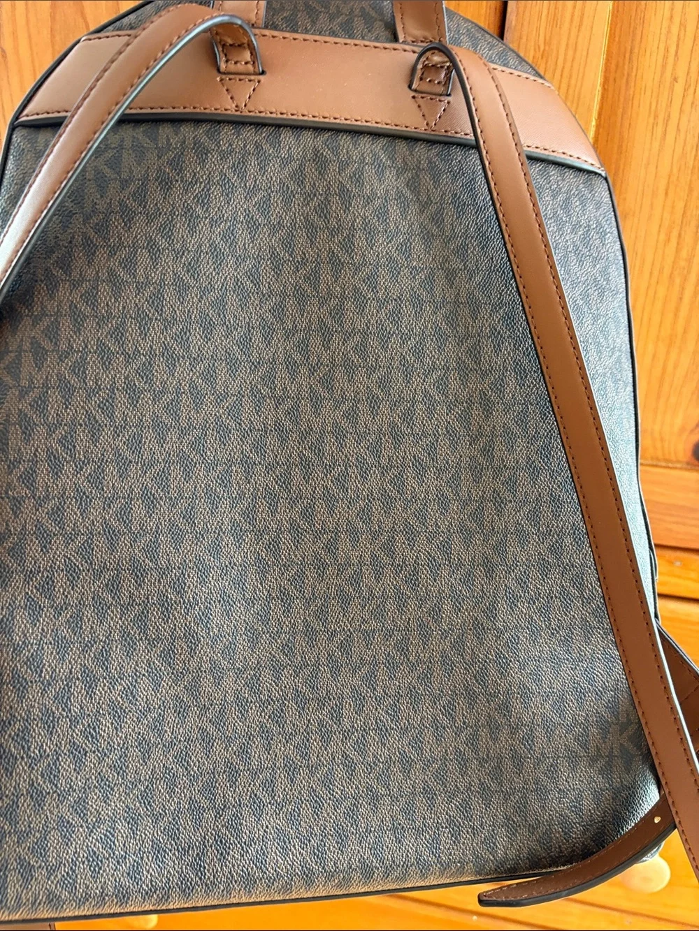 Michael Kors Taupe Leather Backpack with Gold Hardware